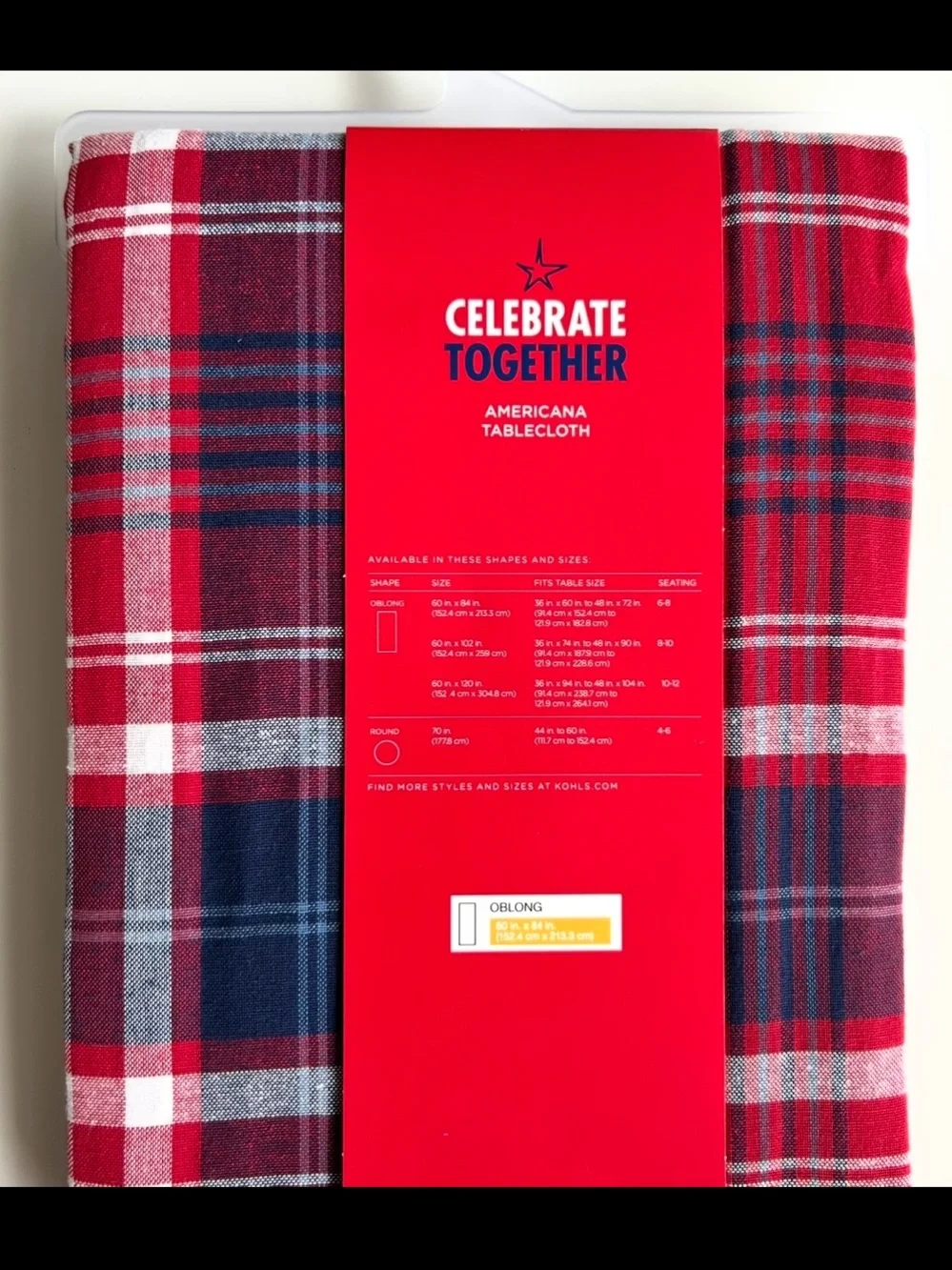 NEW Red Plaid Tablecloth - Classic Festive Dining
